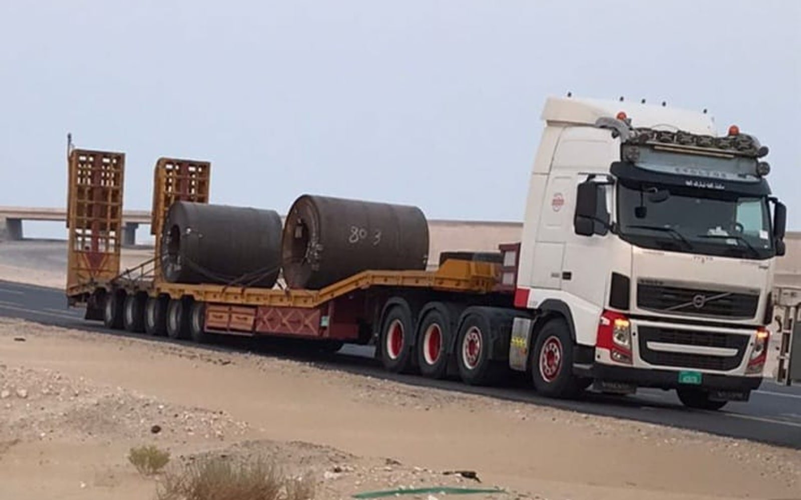 Raw materials transported by road